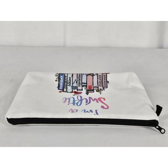 "I AM SWIFTIE" GIRL'S CONCERT MERCH WHITE MAKEUP OR PENCIL ZIPPER POUCH - Picture 4 of 9